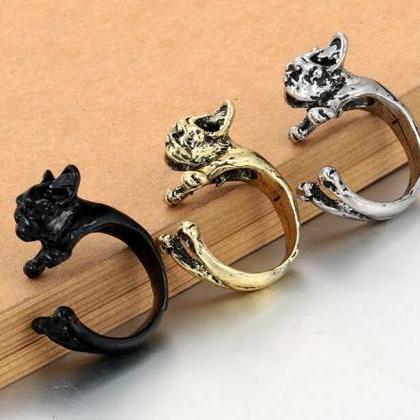 Style Bulldog Pug Opening Lovely Animals Ring