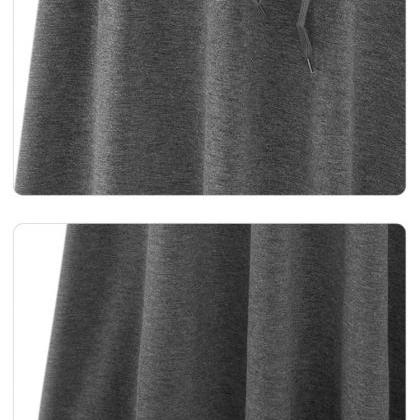 Waist Band Elastic Solid Modal Flare Long Skirt