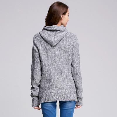 High Neck Pocket Knit Wear Hooded Sweater