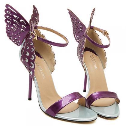 Butterfly Decorate Stiletto Heel Peep-toe Ankle..