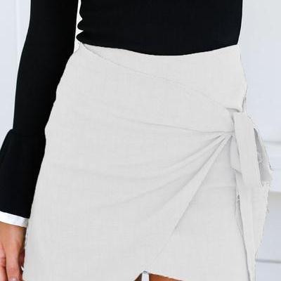 Straps High Waist Bodycon Irregular Short Skirt