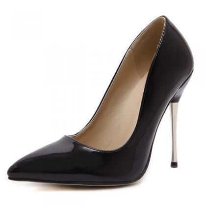 Patent Leather Pointed Toe High Hee..