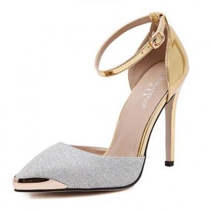 Charming Pointed Toe Ankle Wraps Stiletto High..
