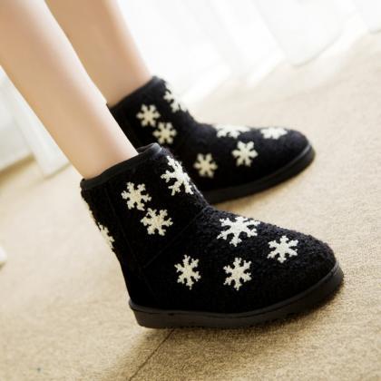 Pure Color Suede Flat Round Toe Short Boots