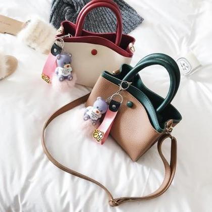 Korean Style Lovely Pendant Pu Handbag