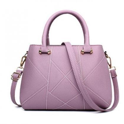 Geometric Pattern Pu Handbag Tote Bag With..