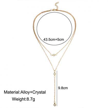 Fashion Beach Multilayer Diamond Crystal Necklace