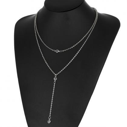 Fashion Beach Multilayer Diamond Crystal Necklace