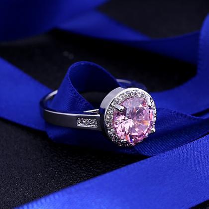 Han Edition With Artificial Pink Diamond Ring