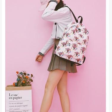 Cute Lollipop Print Backpack School Bag
