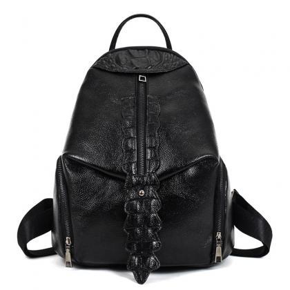 Occident Style Croco-embossed Women Backpack