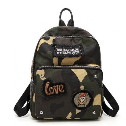 Trendy Camouflage Design Oxford Backpack