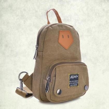 Small Size Canvas Chest Pack Shoulder Bag