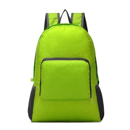 Pure Color Nylon Zipper Backpack