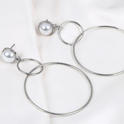 Fashion Metal Pearl Earrings