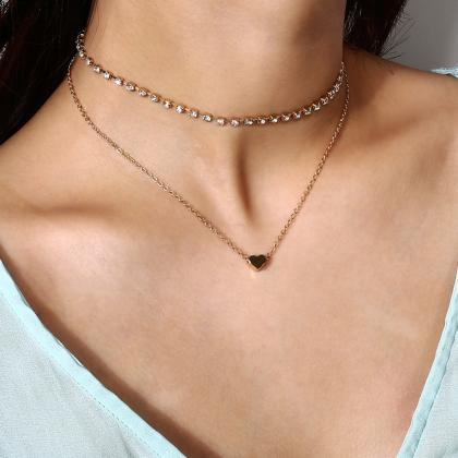 Simple Hearts Multilayer Clavicle Necklace