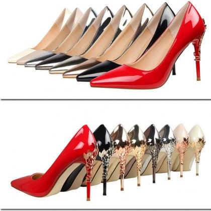 Charming Pointed Toe Low Cut Stiletto High Heels..