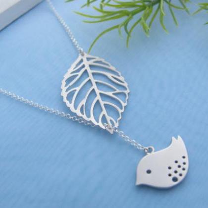 Rural Clear Style Leaf Bird Clavicle Necklace