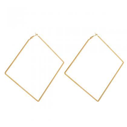 Hollow Simple Diamond Shaped Geometric Earrings
