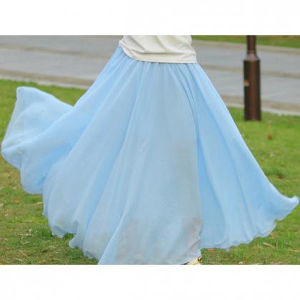 High Waist Pure Color Loose No Packets Long Skirt