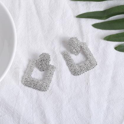 Vintage Alloy Square Earrings
