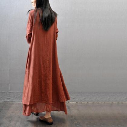 Fashion Long Sleeve Loose Asymmetric Dress