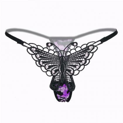 Leopard Butterfly Embroidery Sexy Panties Women..