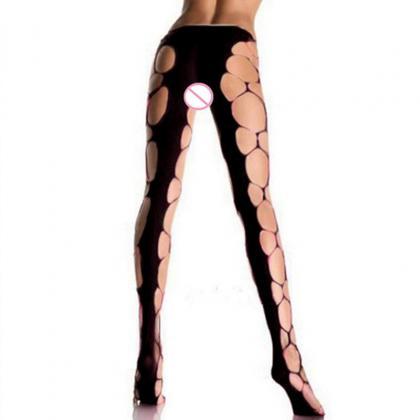Sexy Female Black Fishnet Thigh-high Stockings..