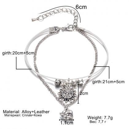 Sun Pendant Anklet Rope Chain Foot Jewelry Summer..