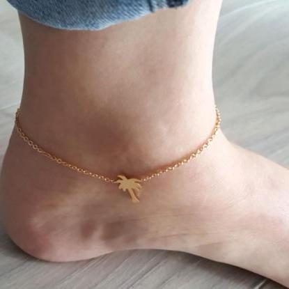 Palm Tree Anklets For Women Foot Jewelry Summer..