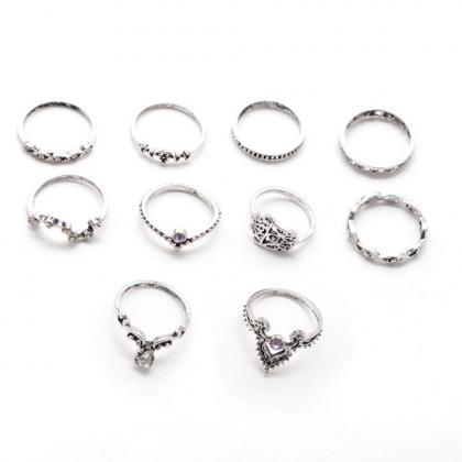 10 Pieces Women's Fashion Rings..