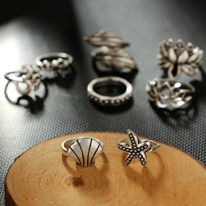 8 Pieces Women's Ring Set Simple..