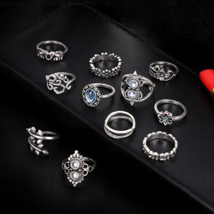11 Pieces Women's Fashion Rings..