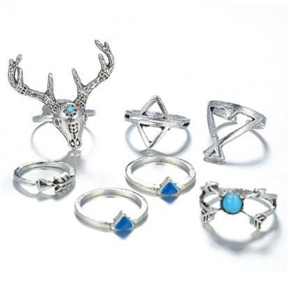 7 Pieces Women's Fashion Ring Alloy..