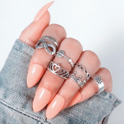 7 Pieces Women's Fashion Rings Simple..