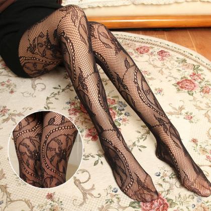 Lace Sexy Pantyhose Woman Patterned Tight Erotic..