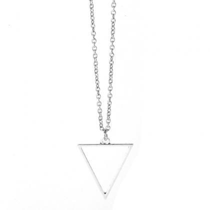 Women Men Simple Triangle Long Chain Necklace..