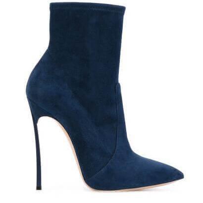 Casual Suede Point Toe High Heel Ankle Boots