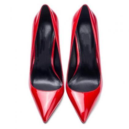 Sexy Patent Leather Pointed Toe Stiletto Heel..