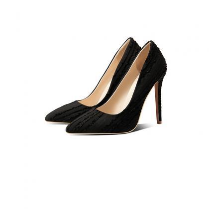 Sexy Plain Flapper Pointed Toe Pumps