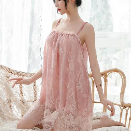Sexy Pink Fashion Lace Dress For Women