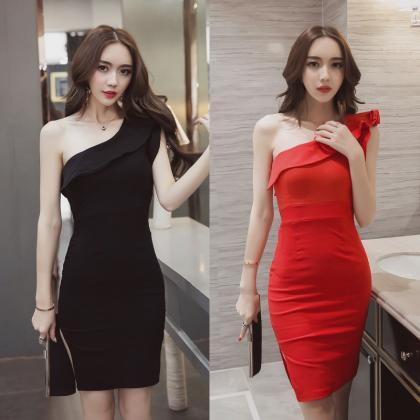 Sexy One Shoulder Party Bodycon Dress