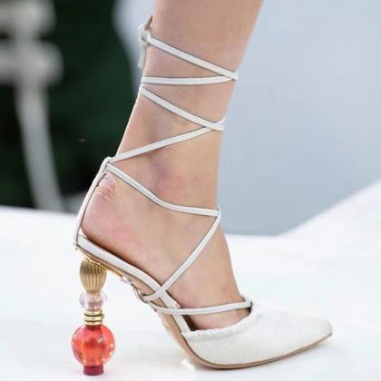 Sexy Pointed Toe Strap Buckle High Heel Sandals