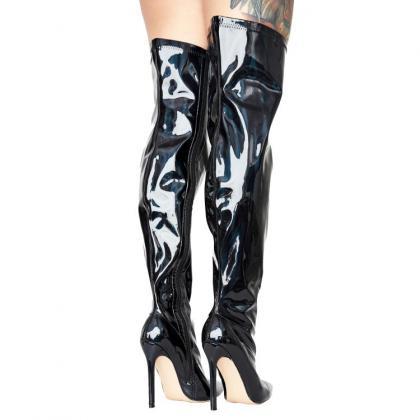 Party Pu Multi Point Toe High Heel Over Knee Boots
