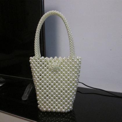 Hadmade Customize Pearl Bucket Bags