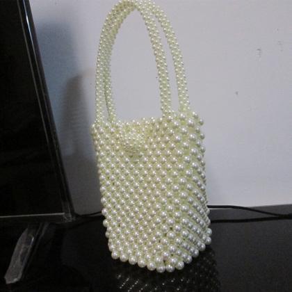 Hadmade Customize Pearl Bucket Bags
