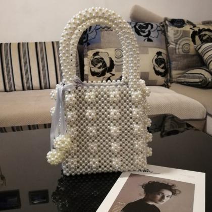 Hadmade Customize Pearl Satchel Strap Bags
