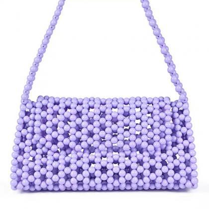 Purple Fashion Hadmade Customize Pearl Baguette..
