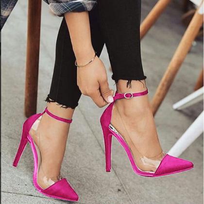 Rose Red Fashion Point Toe High Heel Multi Sandals