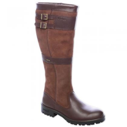 Brown Pu Round Toe Low Heel Knee High Knight Boots